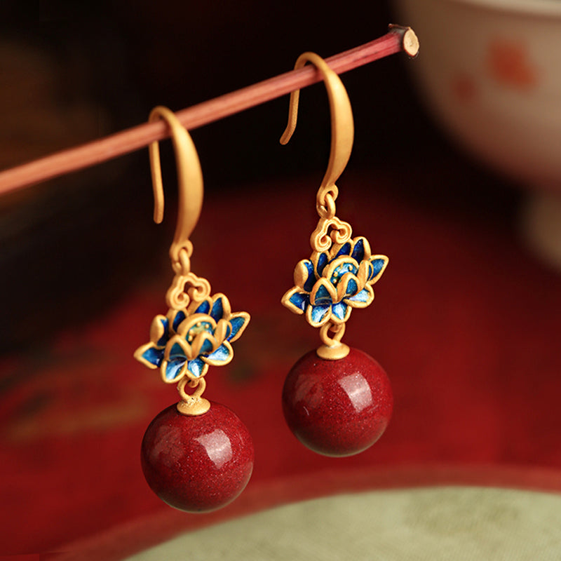 Wholesale Vermillion Lotus Earrings