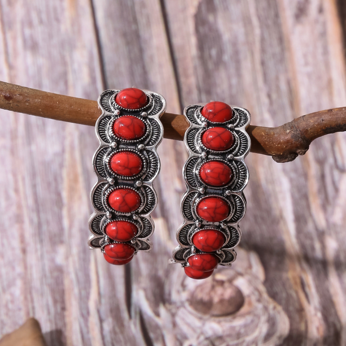 Wholesale Bohemian Vintage Ethnic Style Turquoise Earrings ACC-ES-JunJie003