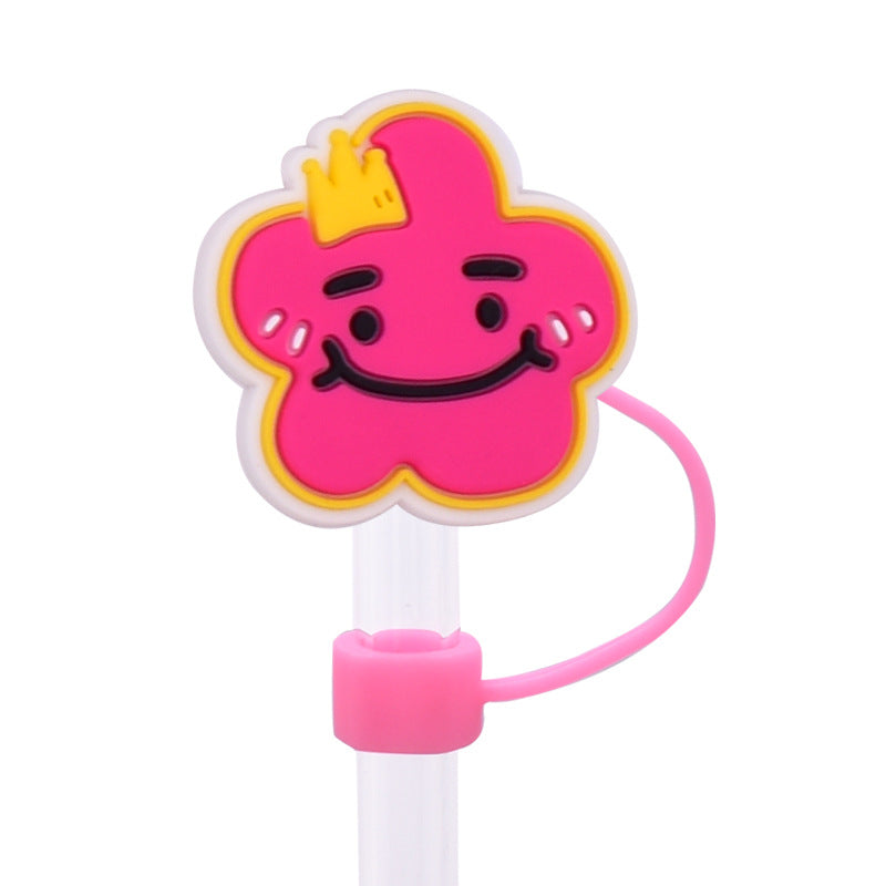 Wholesale Random 100pcs Cute Cartoon Dessert Straw Cover 10MM Straw Tube Cap