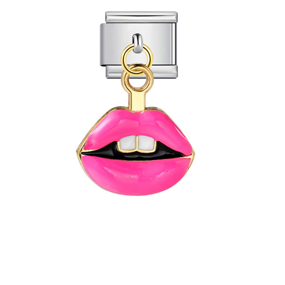 Pulsera de encanto italiano de 5 piezas al por mayor 9 mm Diy empalmante lindo creativo colgante de acero inoxidable componible brazalete