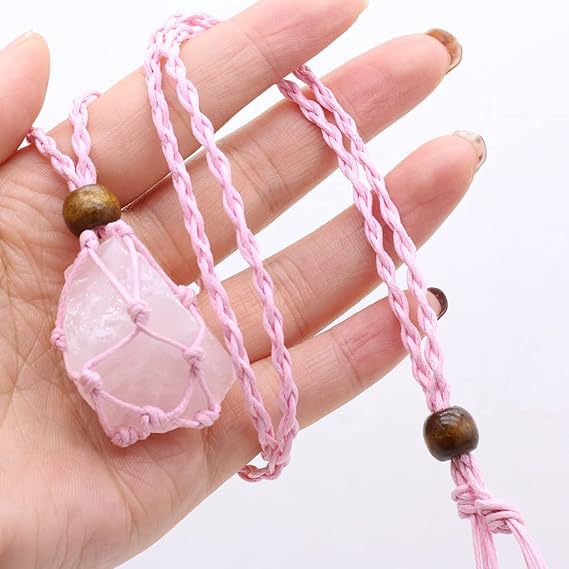Wholesale Handmade Woven Energy Stone Crystal Pendant Necklace Natural Gemstone Boutique Jewelry Accessory Gift