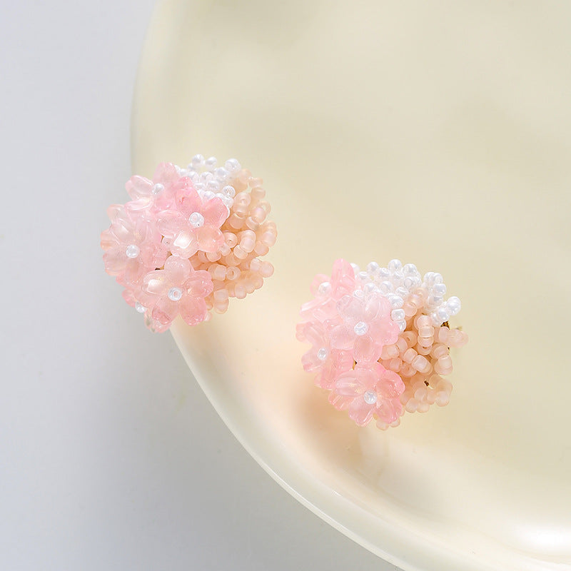 Wholesale  All-match Flower Earrings  Silver Needle Earrings