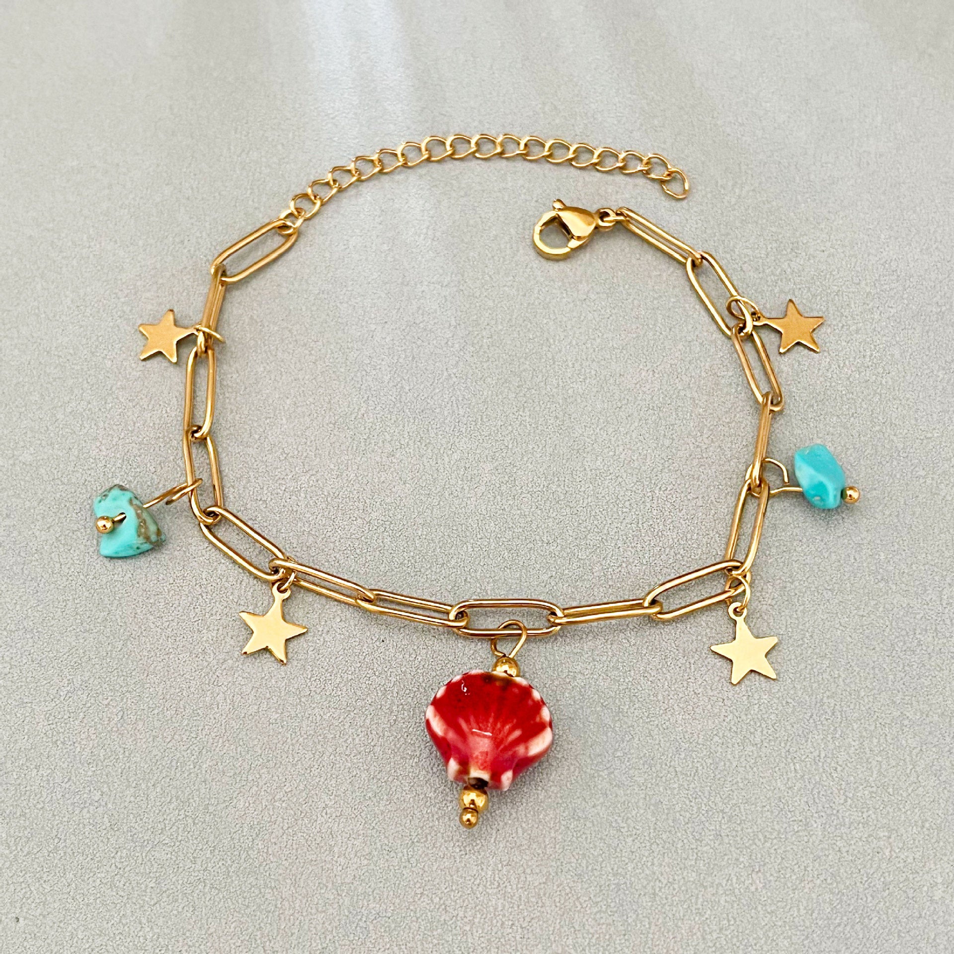 Wholesale  Beach Style Gypsophila Ceramic Shell Bracelet