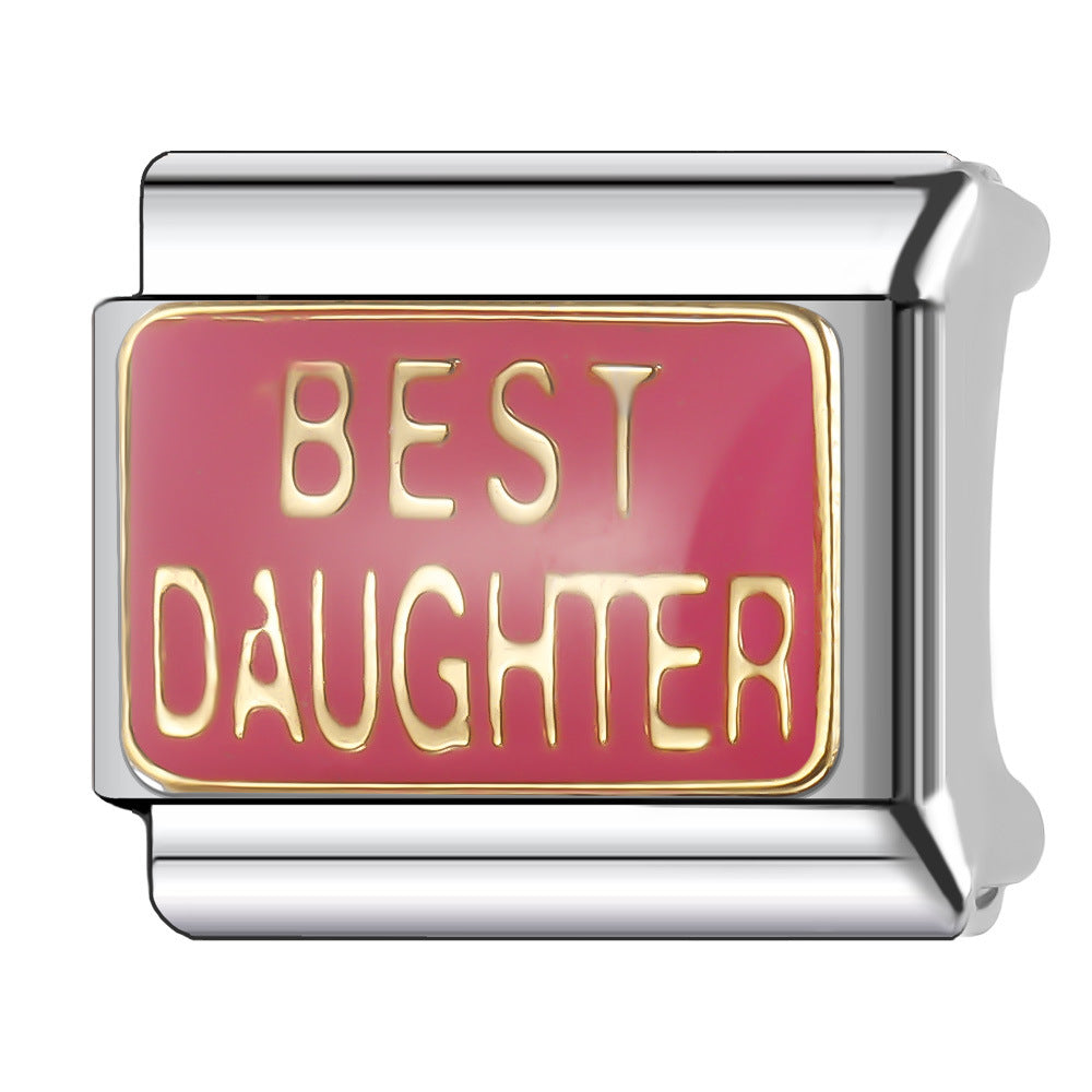 Wholesale Italian Charm Bracelet 9mm DIY English Series Creative Stainless Steel Composable Bracelet