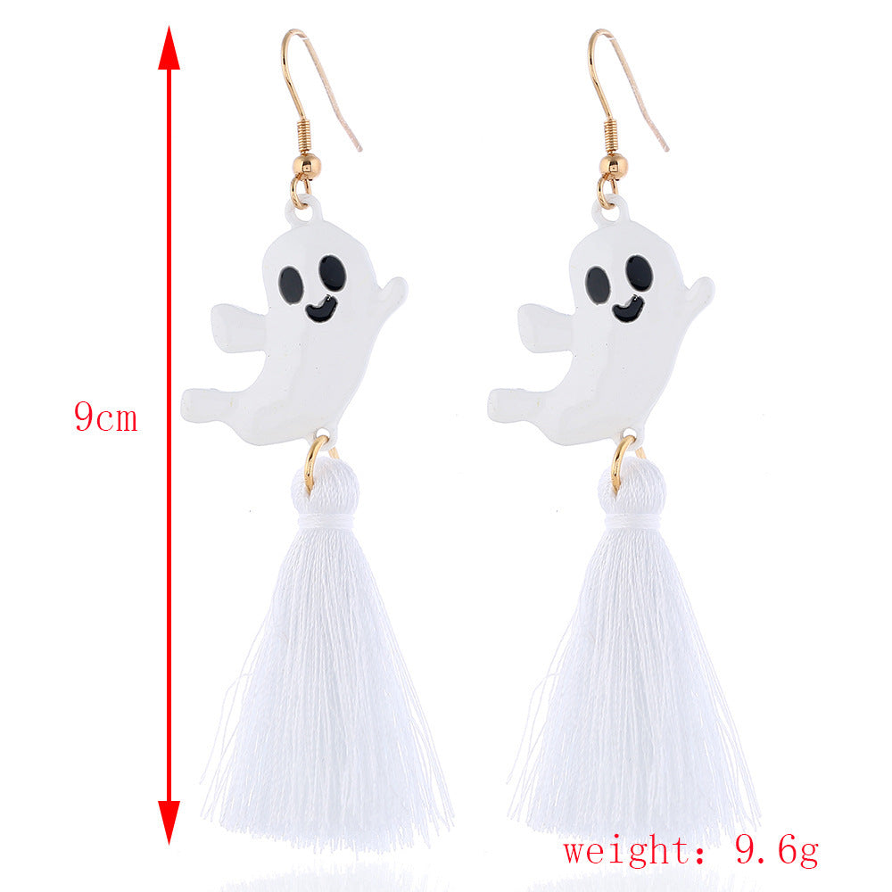 Wholesale horror funny skull  pumpkin alloy oil drop earrings