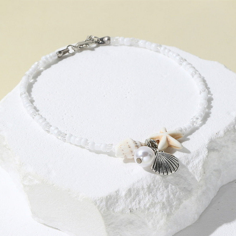 Wholesale  Bohemian Sea Star Shell Conch Rice Bead Bracelet