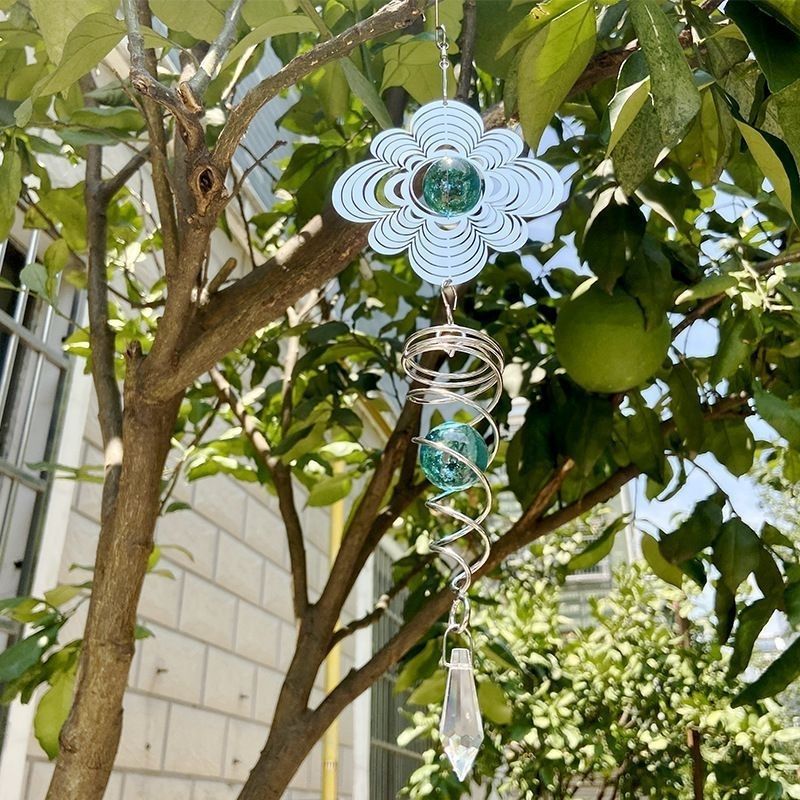 Wholesale Stainless Steel Flower Rotating Wind Chime
