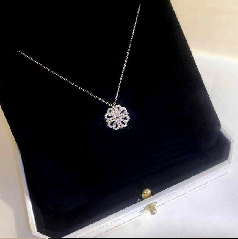 Wholesale Four-leaf Clover Love Titanium Steel Necklace