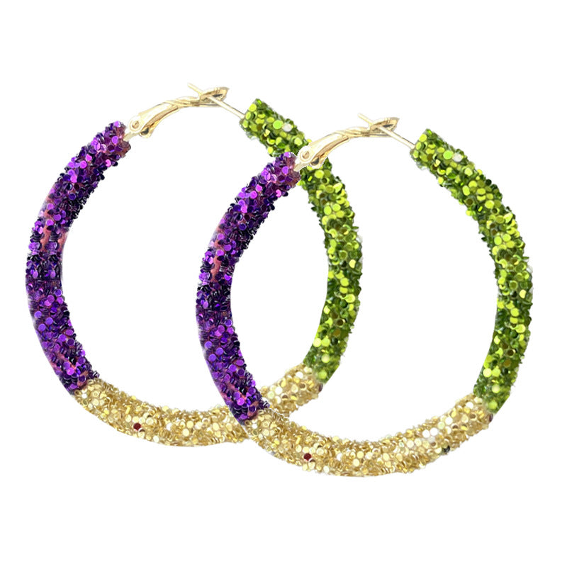 Wholesale 2pcs/ pack Carnival Glitter Tassel Feather Earrings