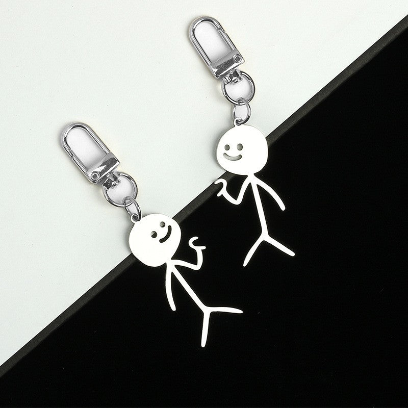 Wholesale Titanium Steel Graffiti Stickman Keychains ACC-KC-HongAo005