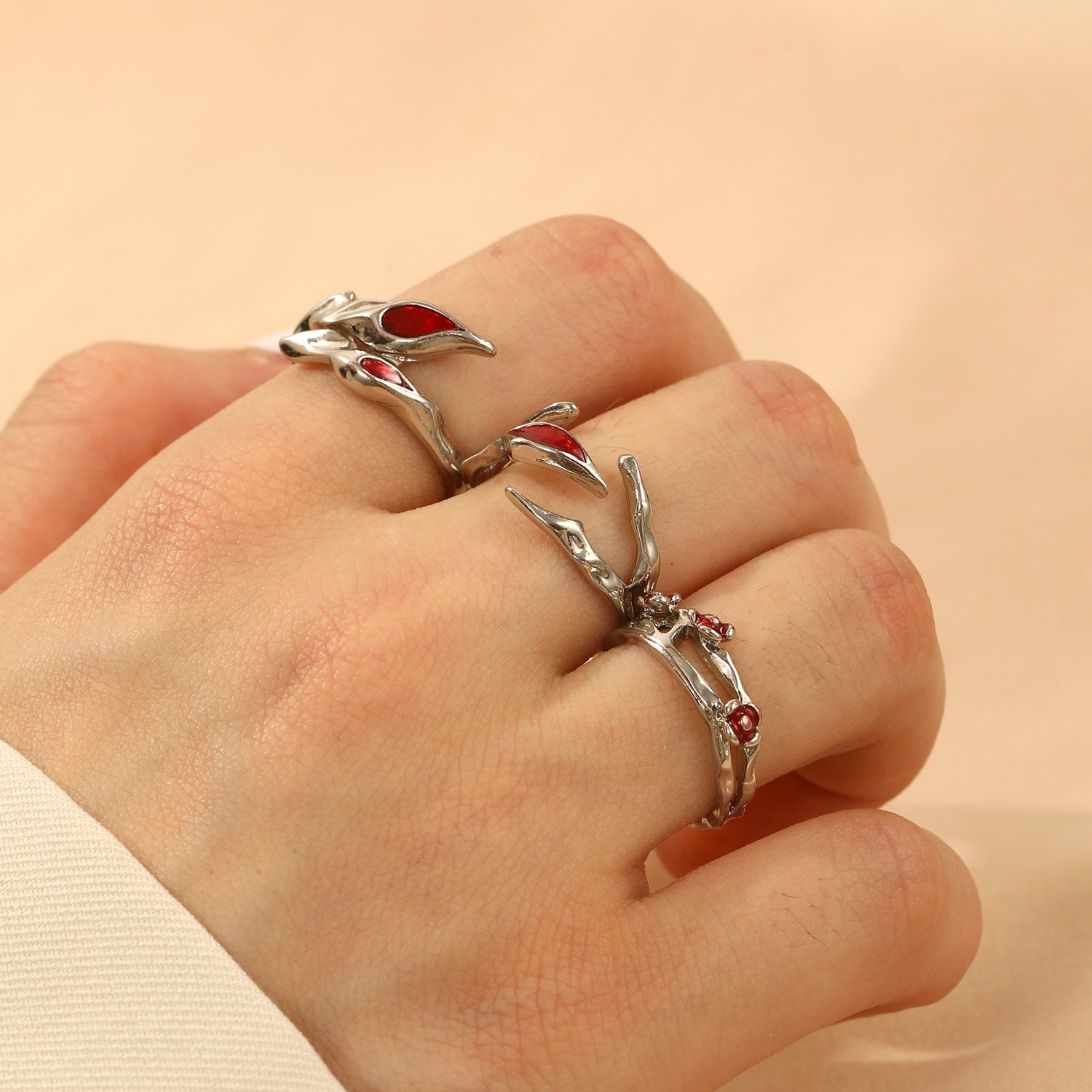 Wholesale Geometric Punk Style Ring with Diamond Pattern - Fashion Accessory for Everyday or Gift