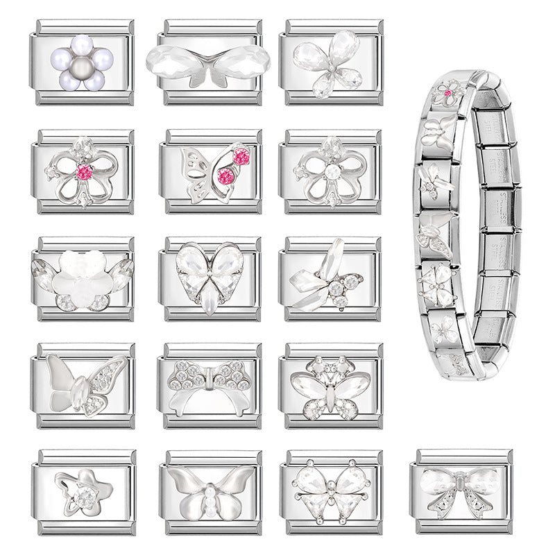 Wholesale Italian Charm Bracelet 9mm DIY Splicing Cute Creative Stainless Steel Composable Bracelet