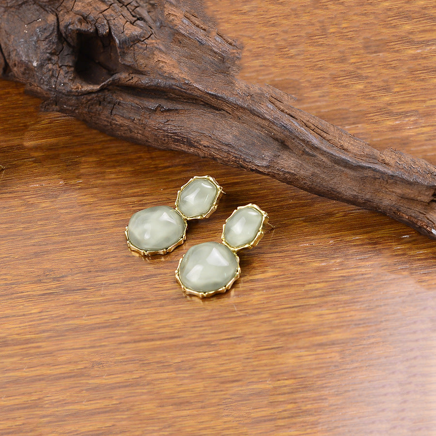 Wholesale Retro irregular water ripple pendant earrings