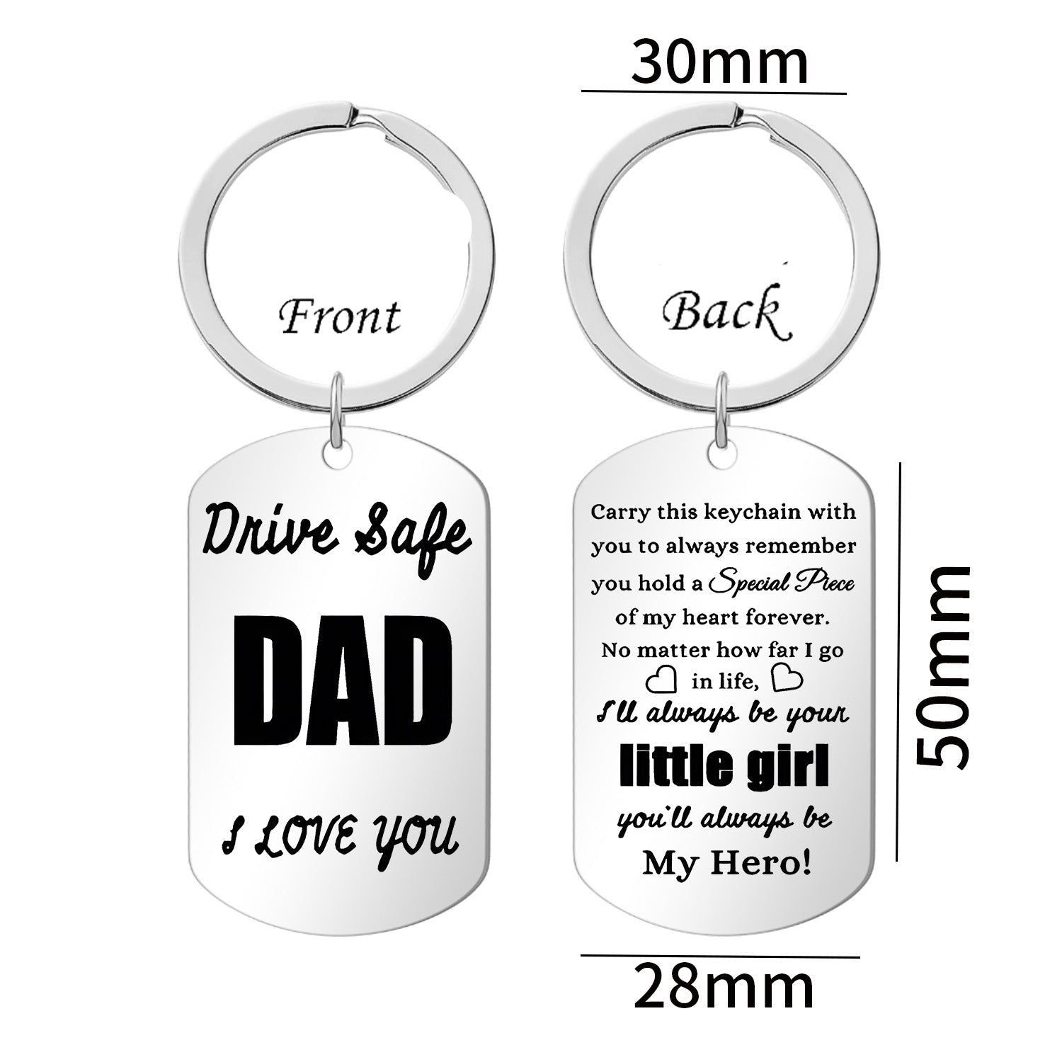 Wholesale graduation double-sided laser stainless steel keychains