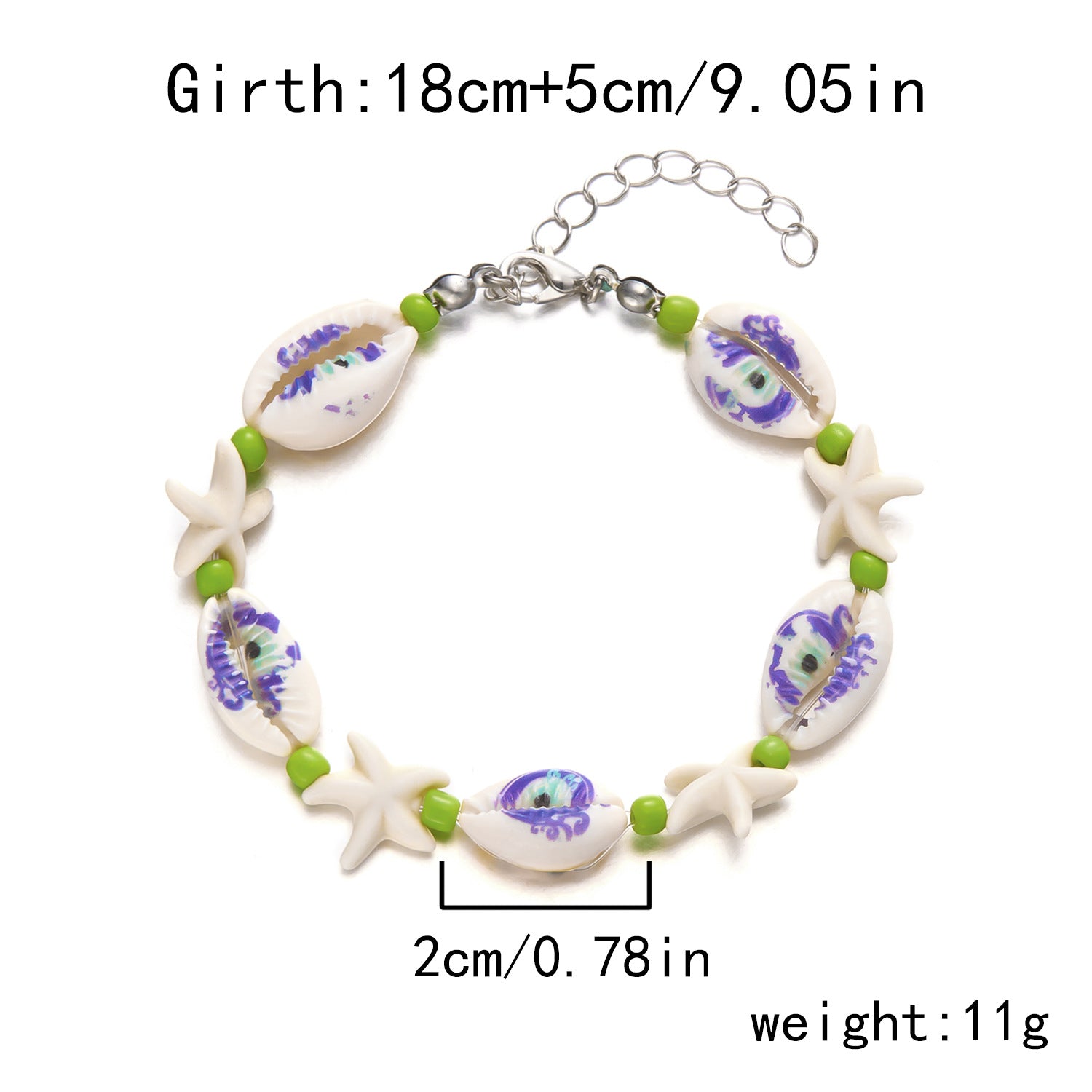 Wholesale  Beach Shell Bracelet Devil's Eye Pattern Starfish Shell Hand-woven Bracelet