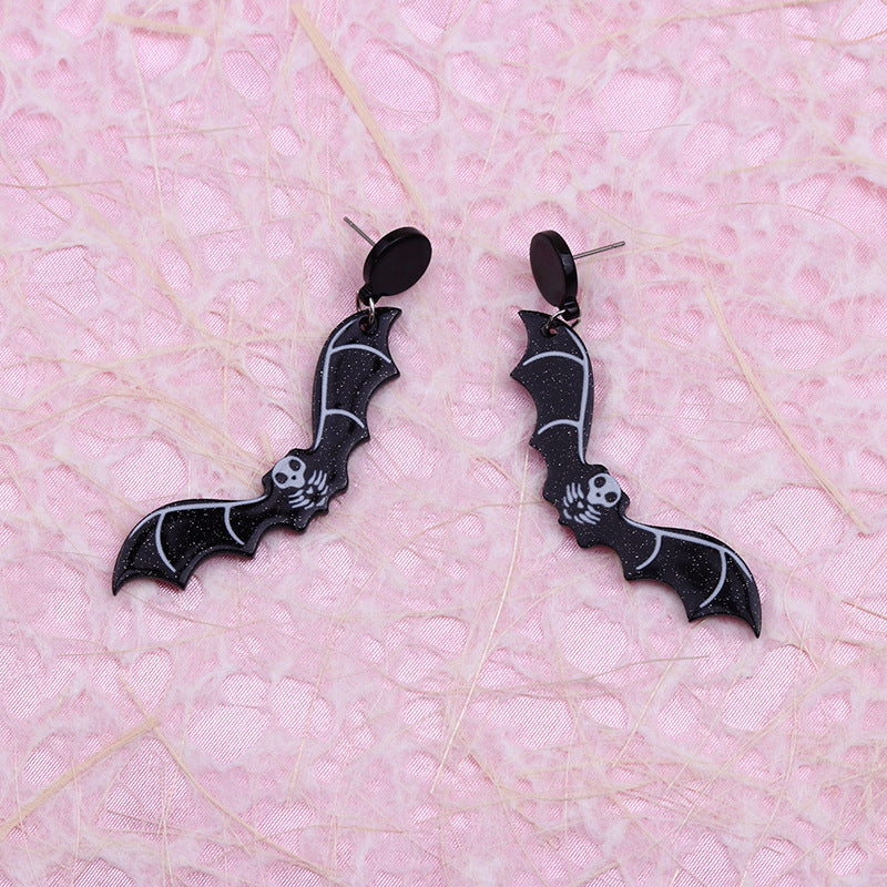 Wholesale    Acrylic Earrings,  Flamingo Bat Cat Skull Earrings
