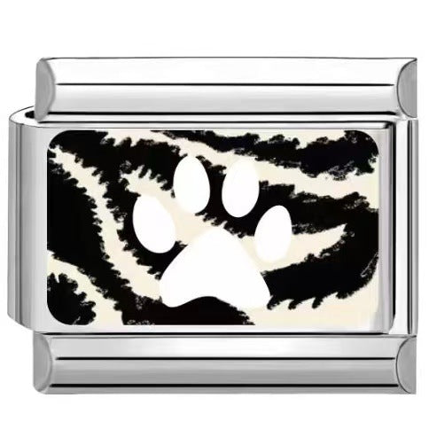 Wholesale Trendy Paw Print Leopard Pattern DIY Stainless Steel Bracelet Charms Jewelry Accessory