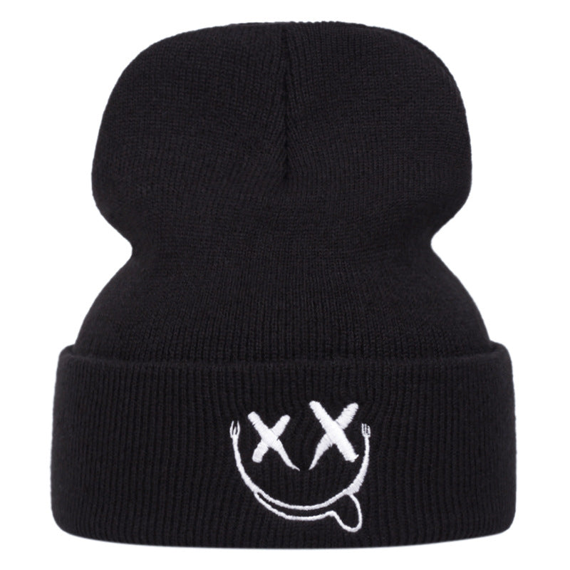 Wholesale Chic Embroidered Geometric Knit Beanie Winter Warm Hat For Men Women Trendy Fashion Accessory Gift