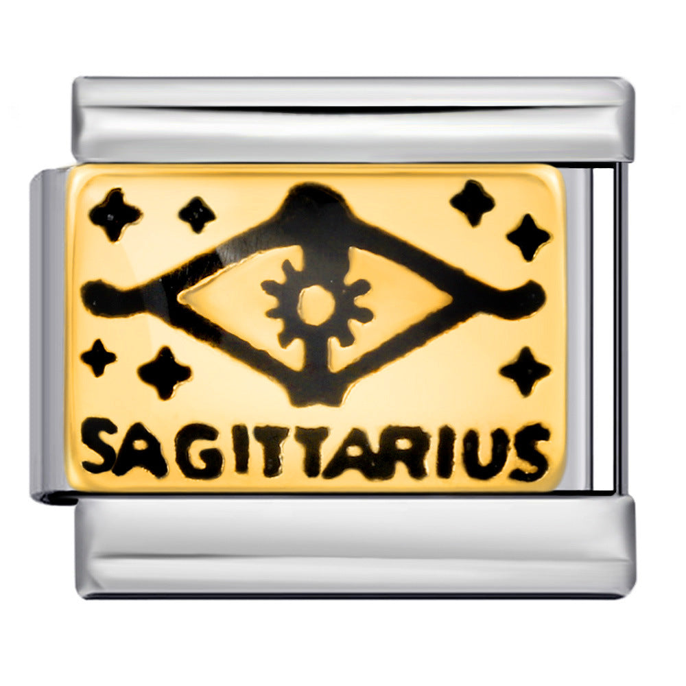 Wholesale Italian Charm Bracelet 9mm DIY Splicing Removable 12 Constellation Stainless Steel Composable Bracelet