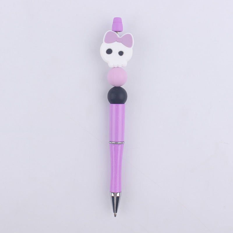 Wholesale  Halloween Pumpkin spider silicone  beaded pen