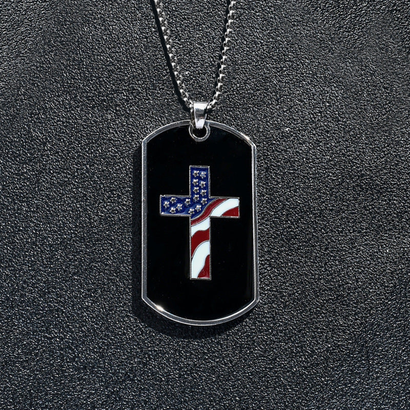 Wholesale  Independence Day Necklace American Military Brand Men's Pearl Sweater Chain