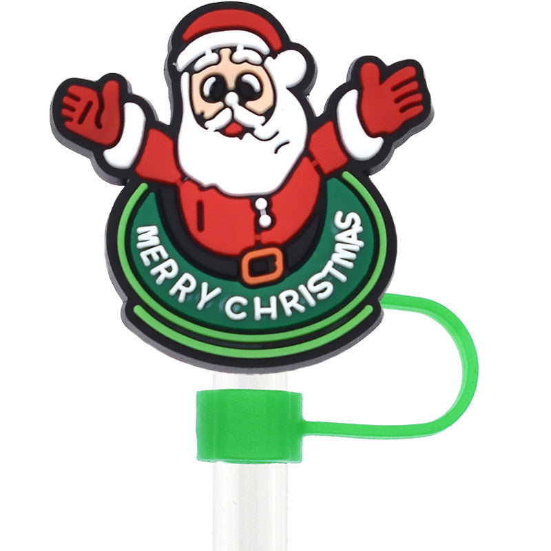 Wholesale 10pcs Christmas Series 10mm Straw Cover Straw Tube Cap