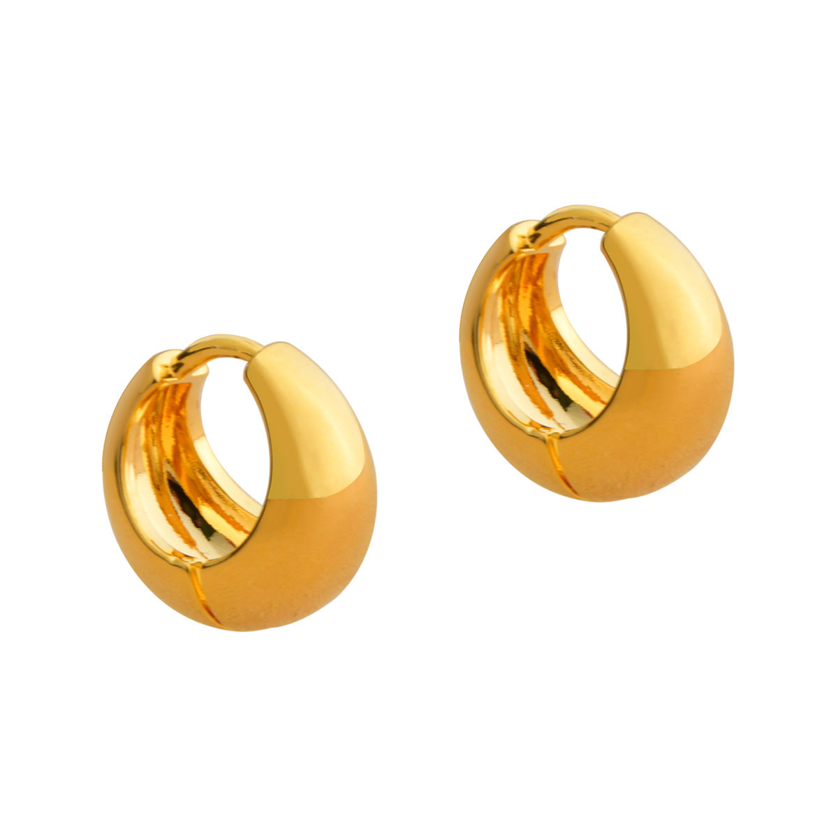 Wholesale  Round Gap Ear Buckle Brass Gold Plated Simple Earrings
