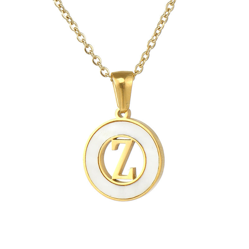 Wholesale hollow Stainless Steel metal 26 English letter necklace