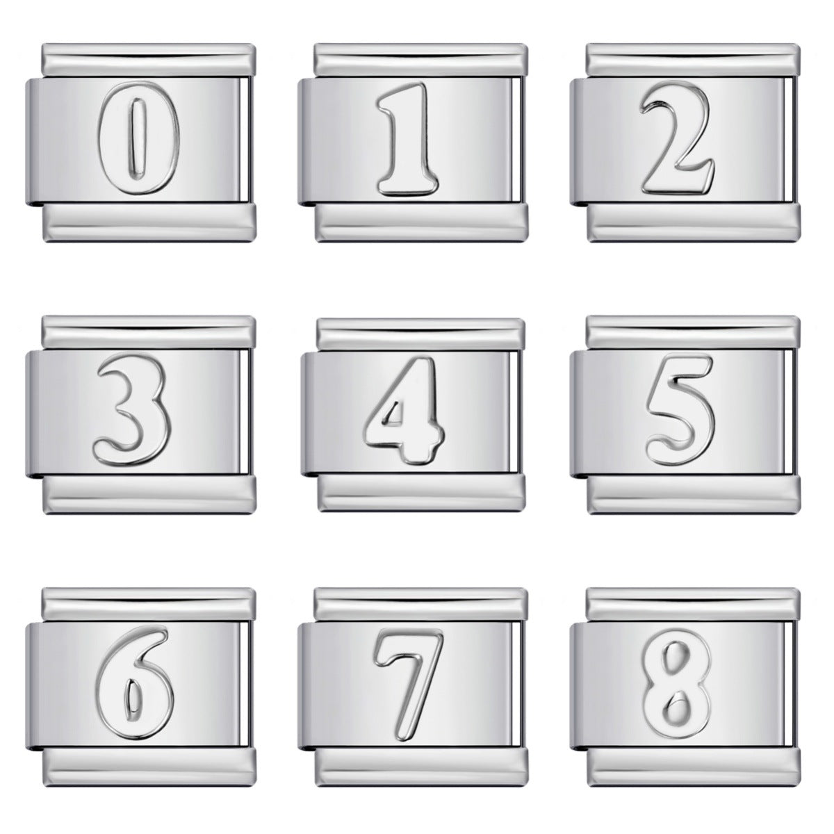 Wholesale Italian Charm Bracelet 9mm DIY Splicing Removable Arabic Numerals Stainless Steel Composable Bracelet