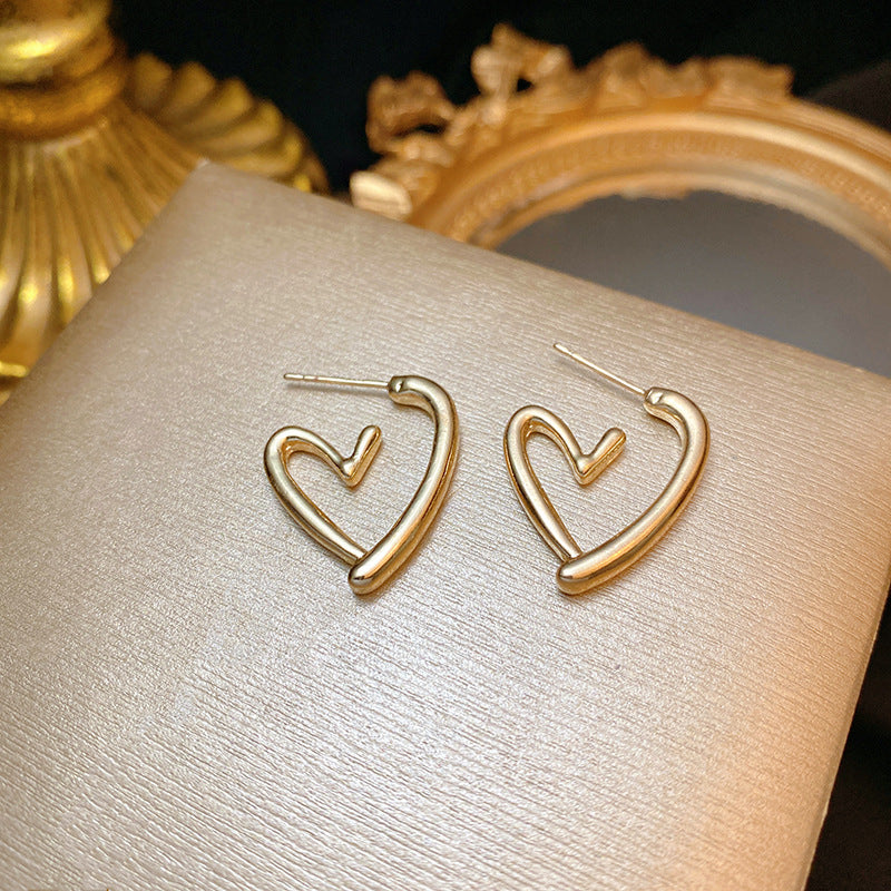 Wholesale 925 silver needle exaggerated geometric metal earrings