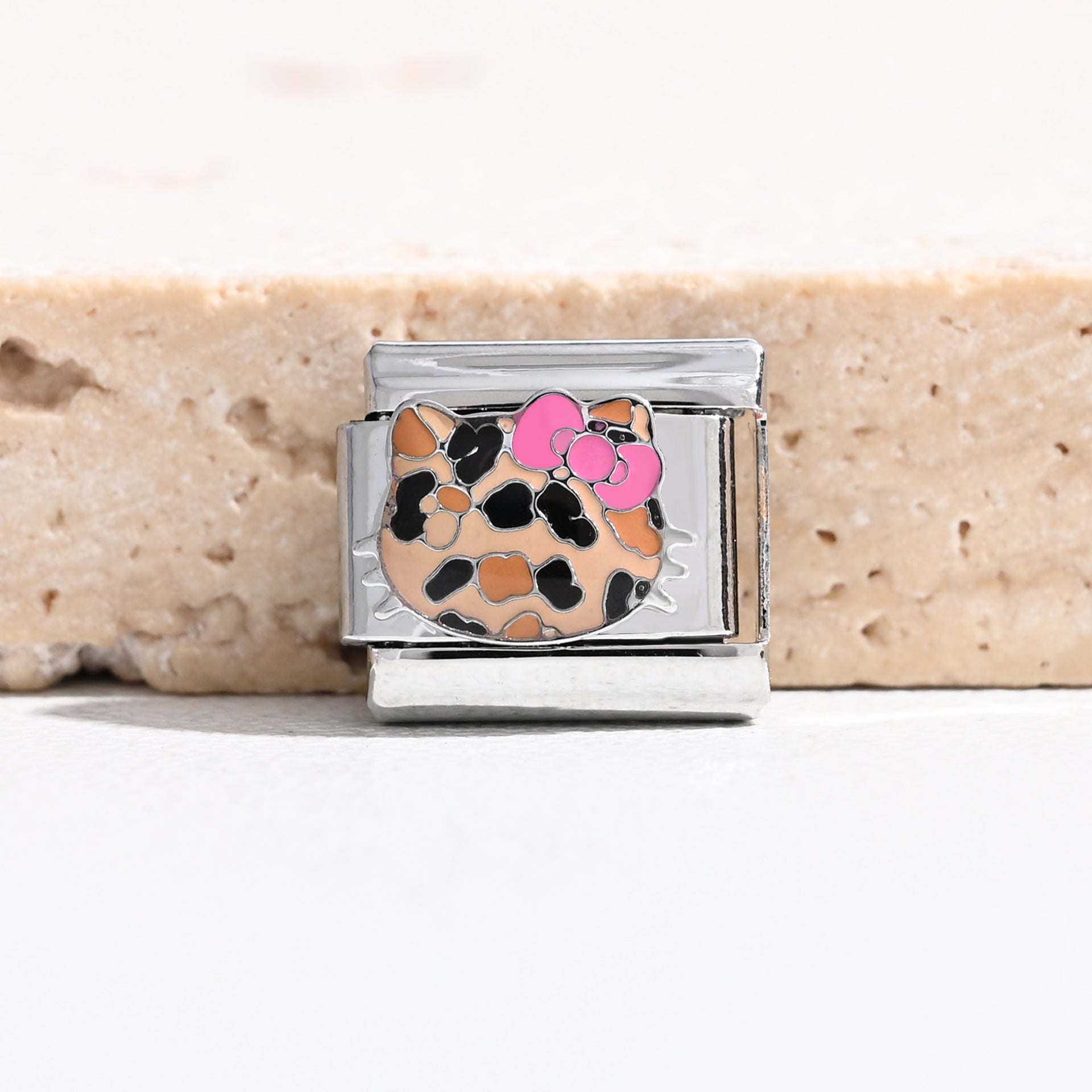 Wholesale Italian Charm Bracelet 9mm DIY Leopard Print Series  Creative Stainless Steel Composable Bracelet