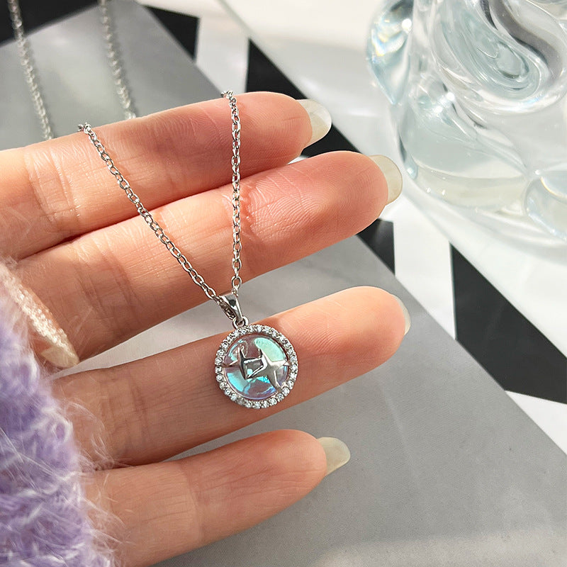 Wholesale Fluorescent Series Titanium Steel Necklace Clavicle Chain Choker Necklace ACC-NE-Panshi005