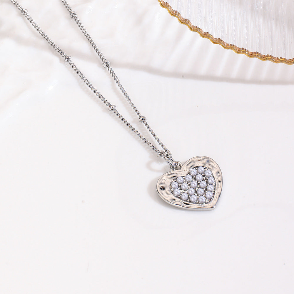 Wholesale Heart necklace copper plated 18k pendant necklace