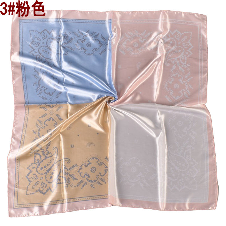 Wholesale color matching small cashew silk 90 sade printing scarf