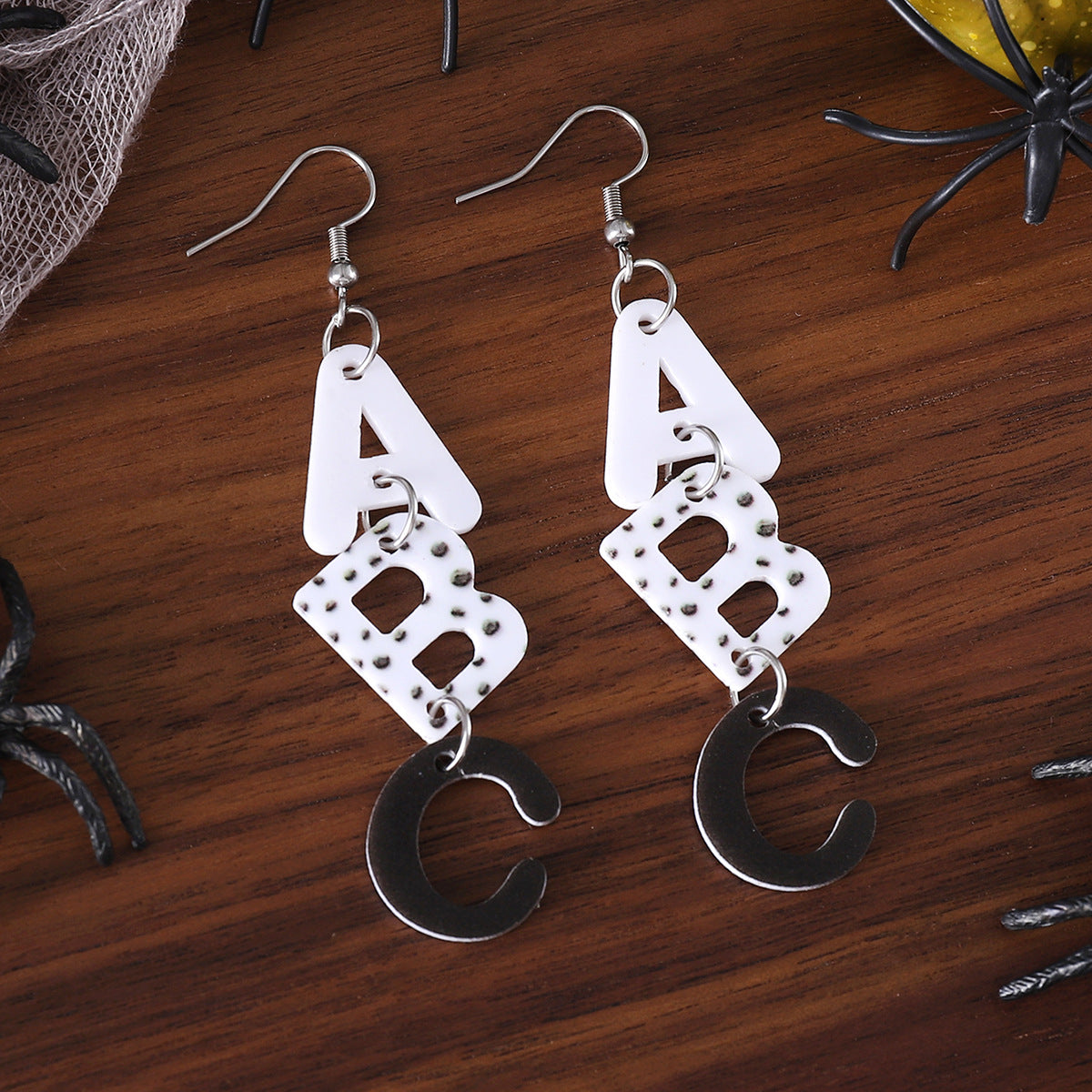 Wholesale  Letter-Spliced Acrylic Earrings