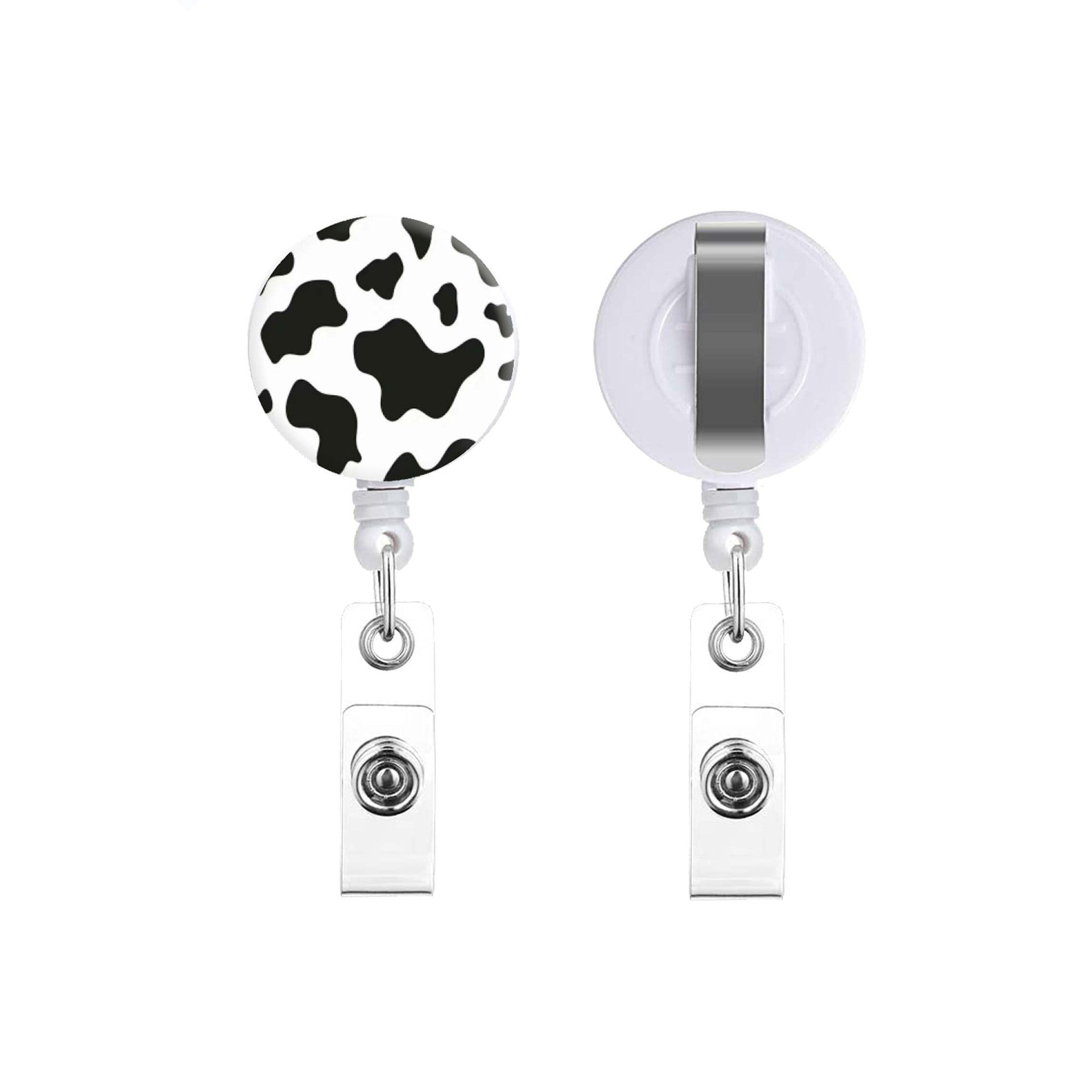 Wholesale Badge Reels ABS Nurse Doctor Leopard Cow Print Retractable Keychain