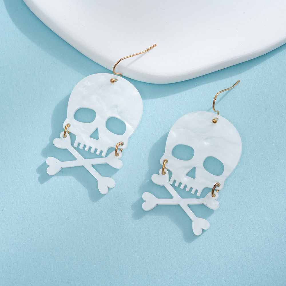 Wholesale Halloween Skull Acrylic Earrings ACC-ES-AnDao024
