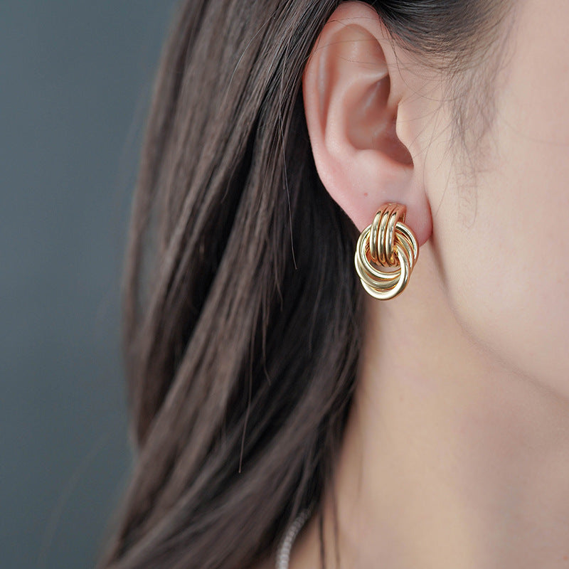 Wholesale Geometric Twist Alloy Earrings ACC-ES-XiaoCheng003