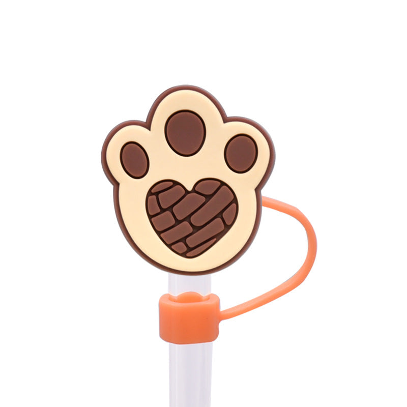 Wholesale Random 100pcs Bread Series Straw Cover 10MM Straw Tube Cap