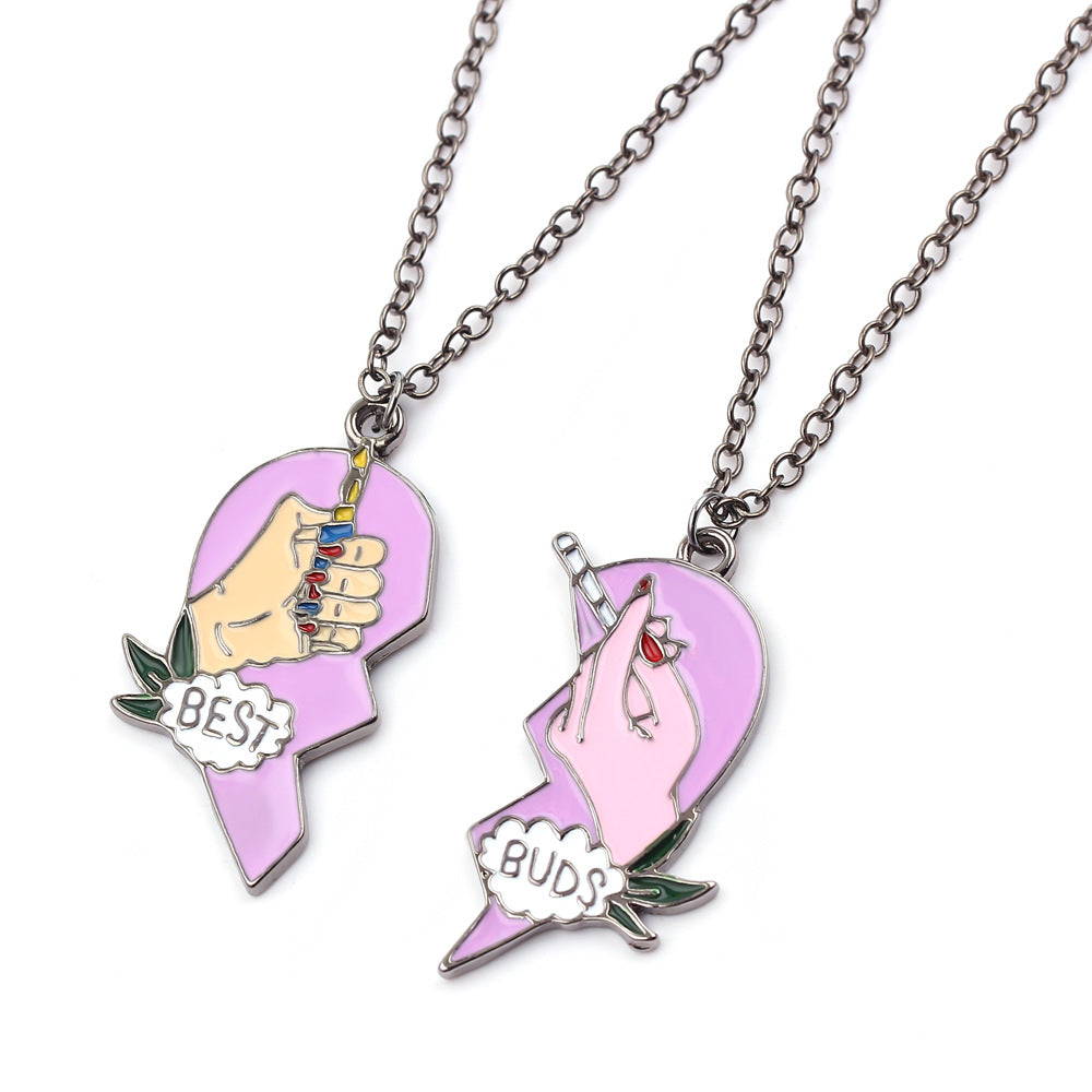 Wholesale  Two-Piece Heart Cigarette Lighter Alloy Oil Drop Pendant Necklace