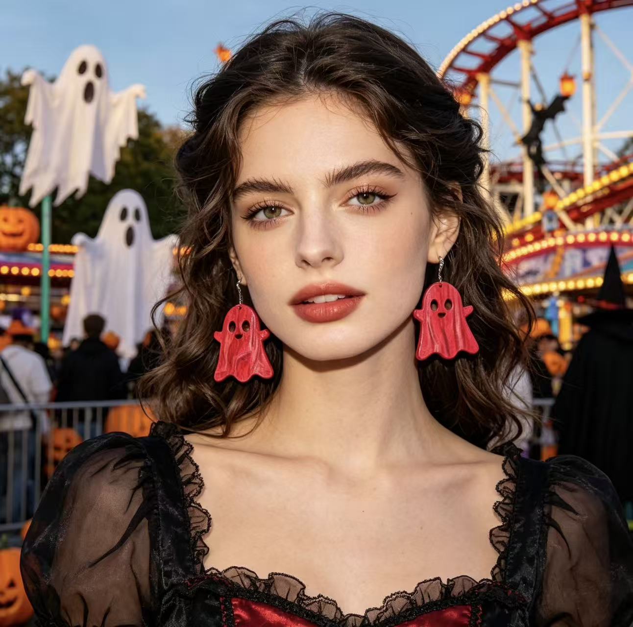 Wholesale Funny Ghost  Acrylic Earrings Fashion Accessory for Party Gift