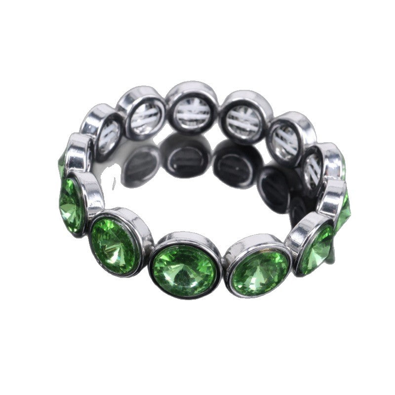 Wholesale Vacation Style Gold Electroplated Zinc Alloy Colored Glass Bracelet,  Modern Jewelry Accessory