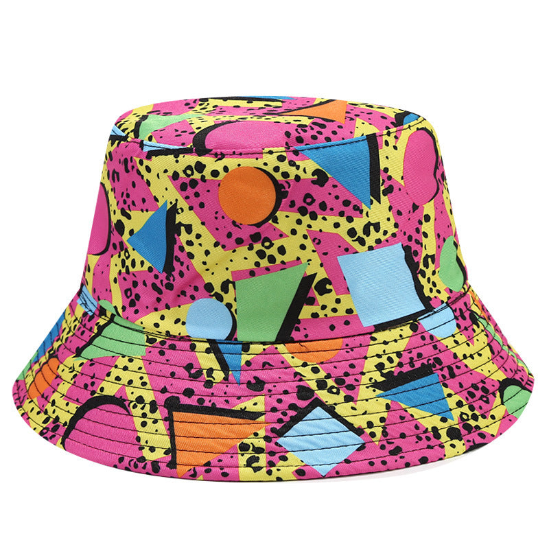 Wholesale Geometric Lined Fisherman's Hat Double-sided Printed Bucket Hat
