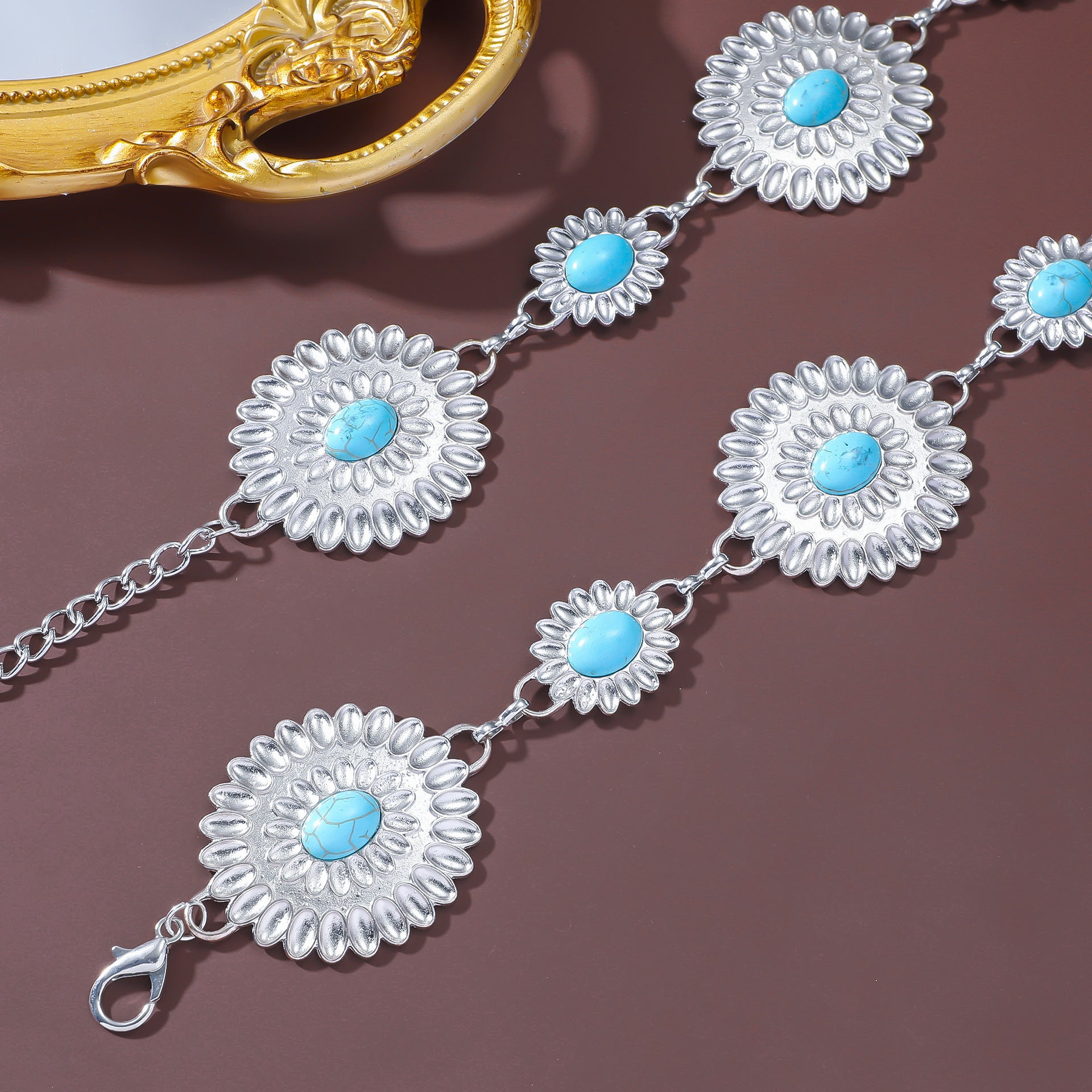 Wholesale Vintage Bohemian Turquoise Sunflower Body Jewelry