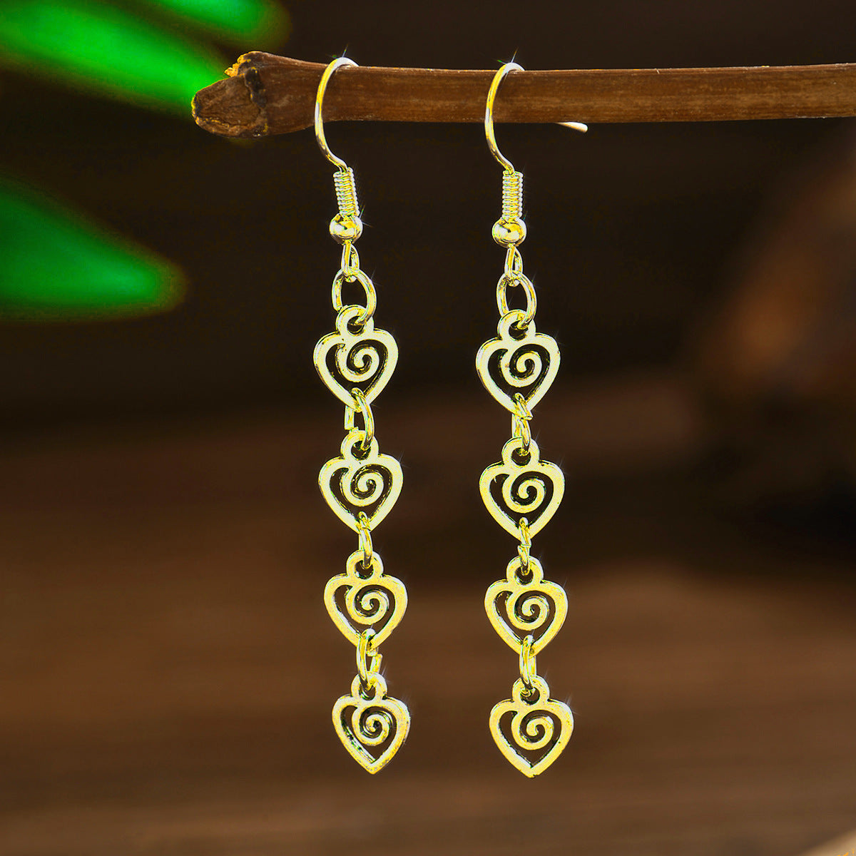 Wholesale Punk Cowboy Long Earrings Antique Silver Star Swirl Alloy Jewelry Fashion Accessory Party Wear Boutique