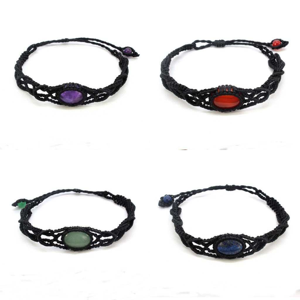 Wholesale Amethyst Natural Crystal Beaded DIY Woven Bracelet Ethnic Style Adjustable Fashion Jewelry Accessory