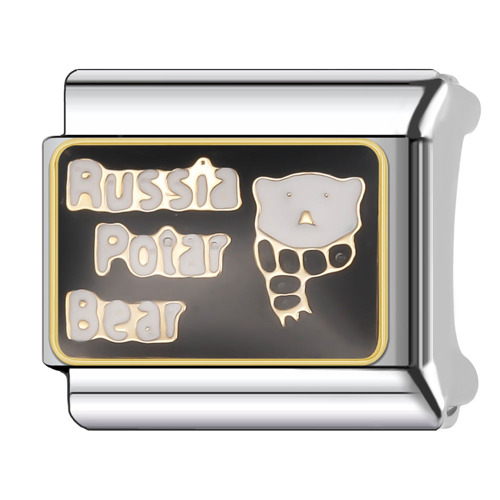 Wholesale Italian Charm Bracelet 9mm DIY Splicing National Tourism Scenic Logo Stainless Steel Composable Bracelet