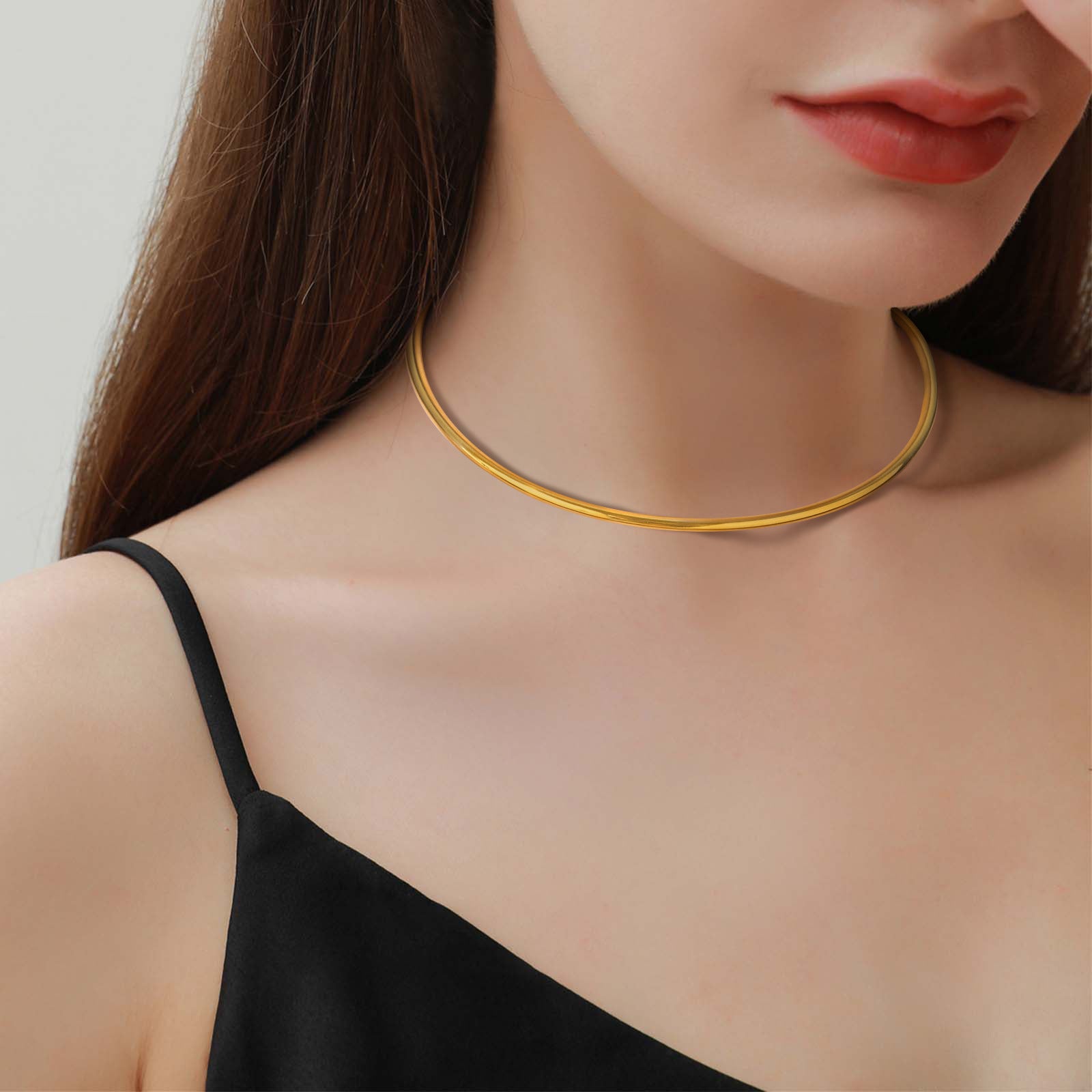 Wholesale Stainless Steel Collar Bone Chain 18K Gold Balls Choker Necklace ACC-NE-HuaLanXin001