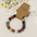 Wholesale volcanic stone beaded kraft paper elastic  bracelet