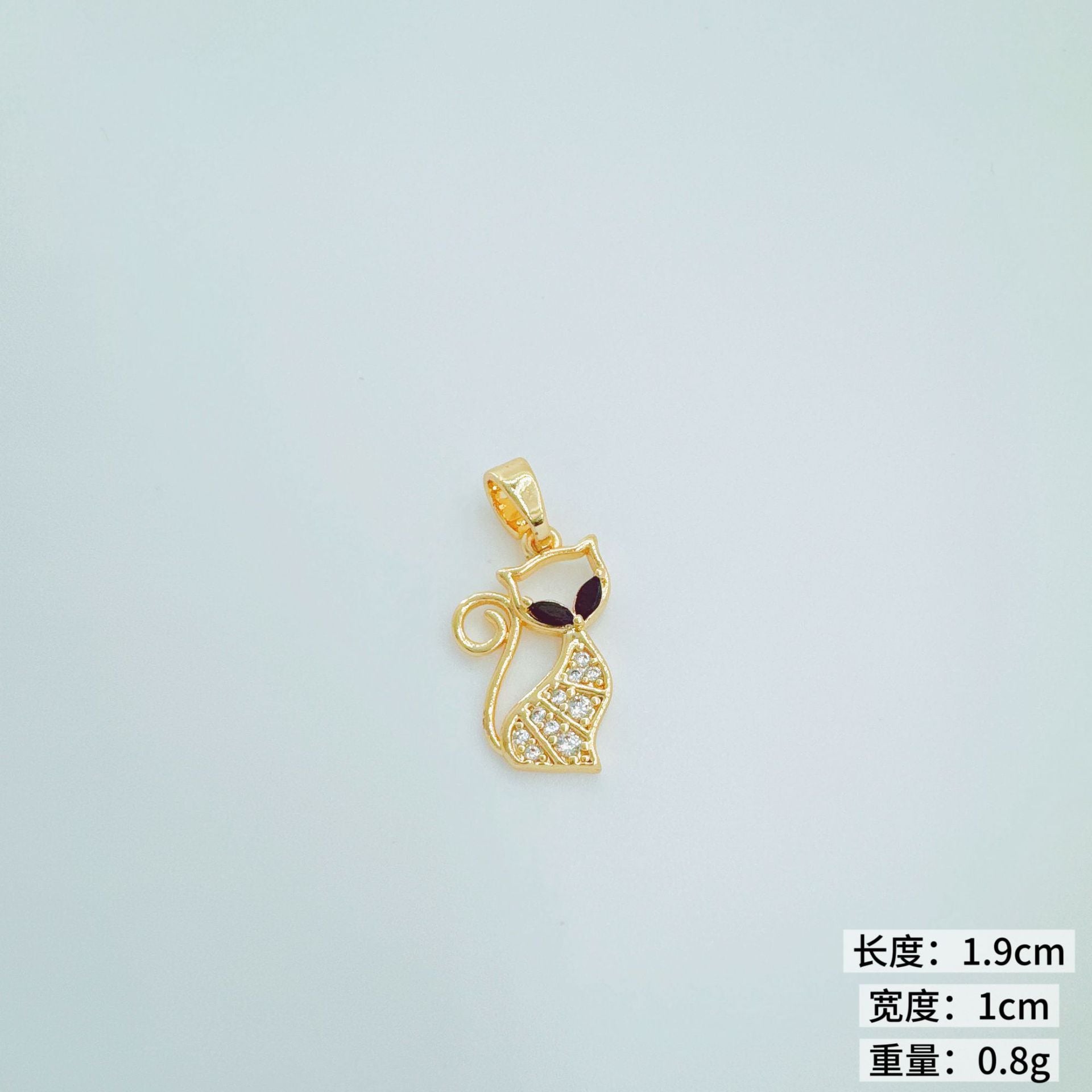 Wholesale Gold Plated Copper Cat Heart Pendant Necklace Sweet Girl Jewelry Accessory